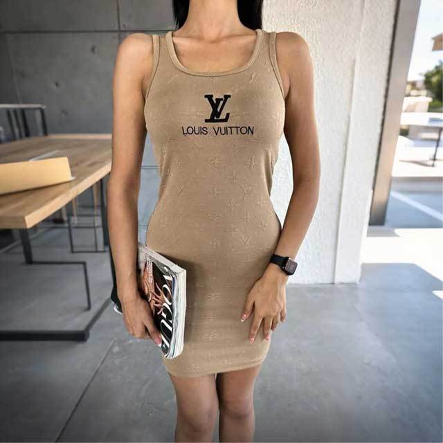 Embossing Women Vest Dress