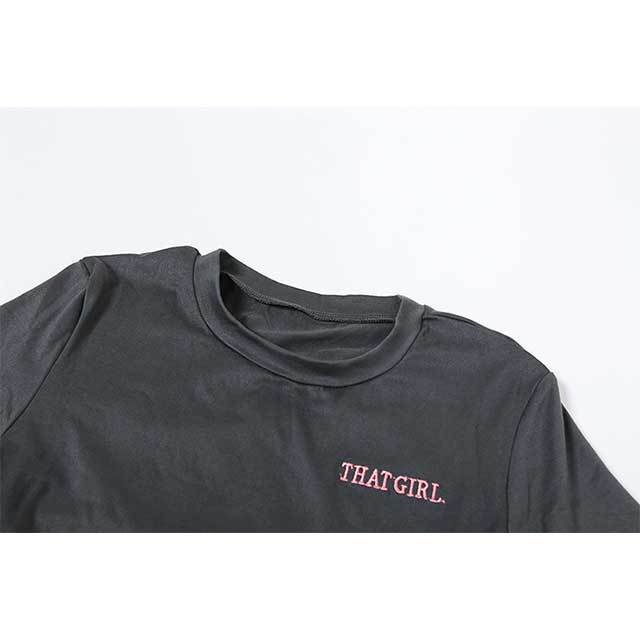 Embroidery Letters Casual Tops Tassel Short Set