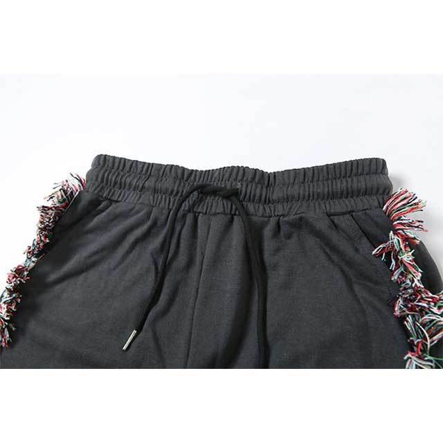 Embroidery Letters Casual Tops Tassel Short Set