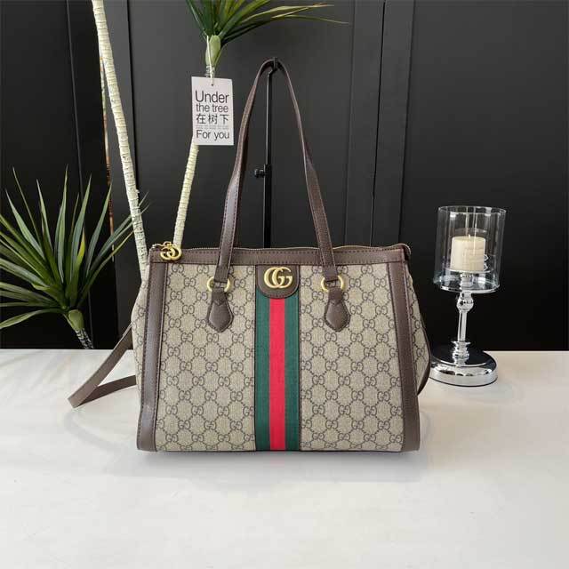 Metal Logo Leather Printed Handbag