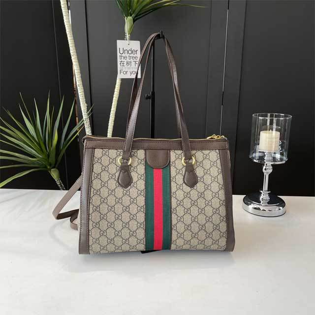 Metal Logo Leather Printed Handbag