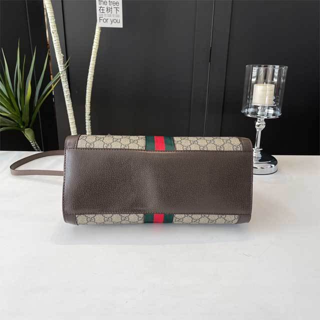 Metal Logo Leather Printed Handbag