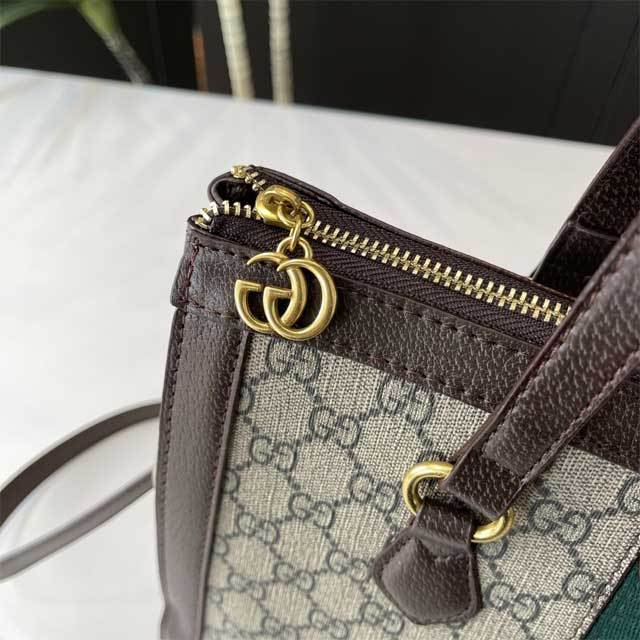 Metal Logo Leather Printed Handbag