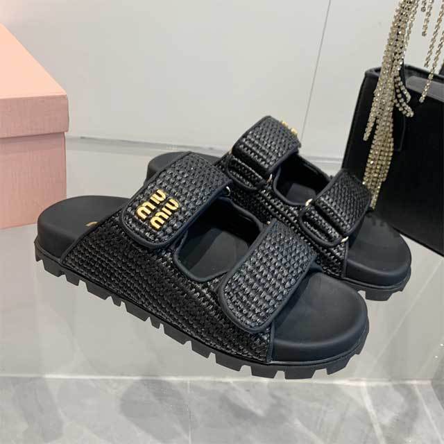 Braid Velcro Flat Sandals