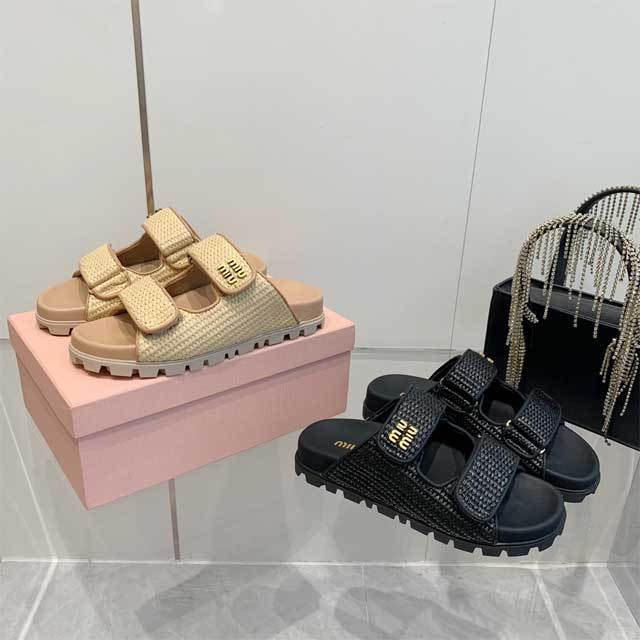 Braid Velcro Flat Sandals