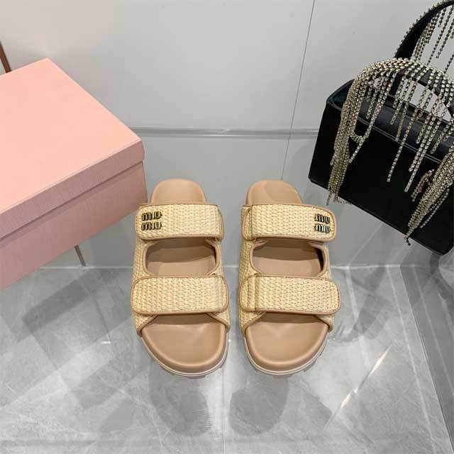 Braid Velcro Flat Sandals