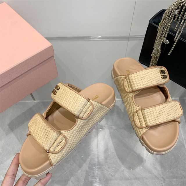 Braid Velcro Flat Sandals