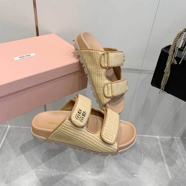 Braid Velcro Flat Sandals