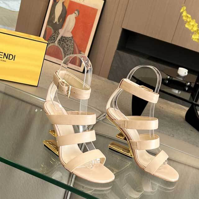 F-Shaped Heeled Hollow Out Sandals