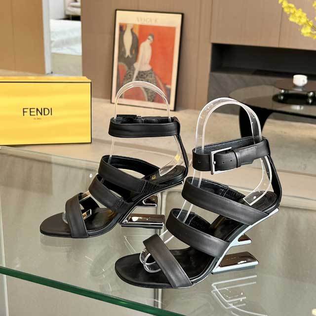 F-Shaped Heeled Hollow Out Sandals