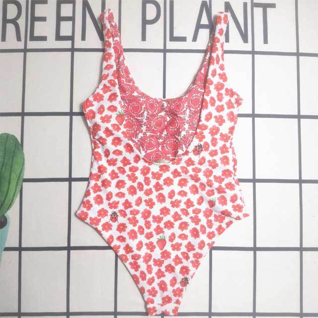 Floral Print Sexy Sleeveless One Piece