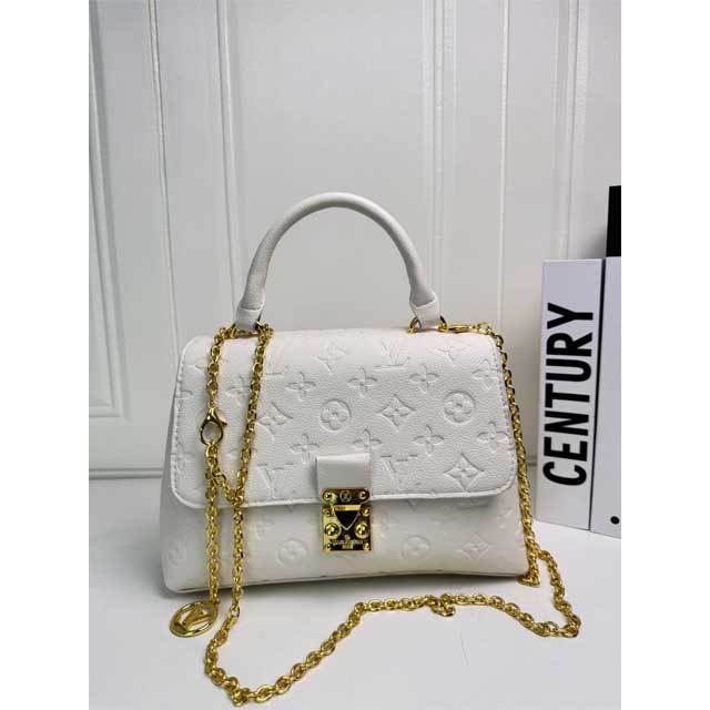 Fashion Embossing Chained Leather Messenger Bag