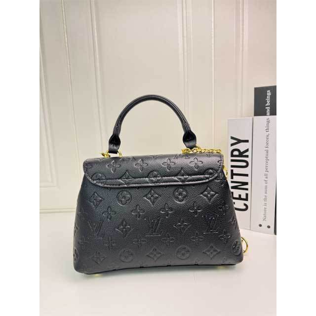 Fashion Embossing Chained Leather Messenger Bag