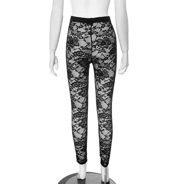 High Elastic See Through Skinny Lace Leggings