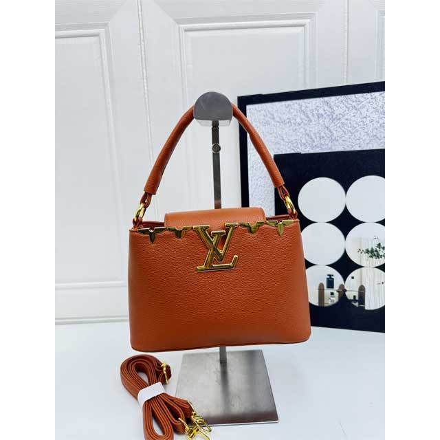 Metal Logo Fashion Leather Handbag