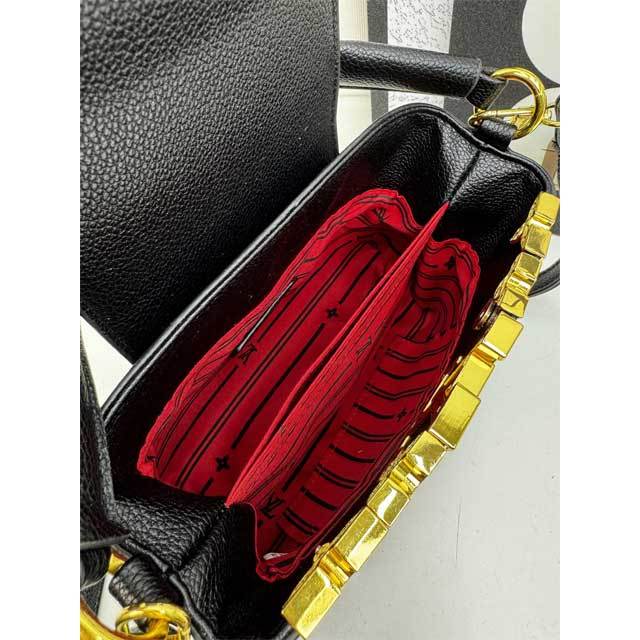 Metal Logo Fashion Leather Handbag
