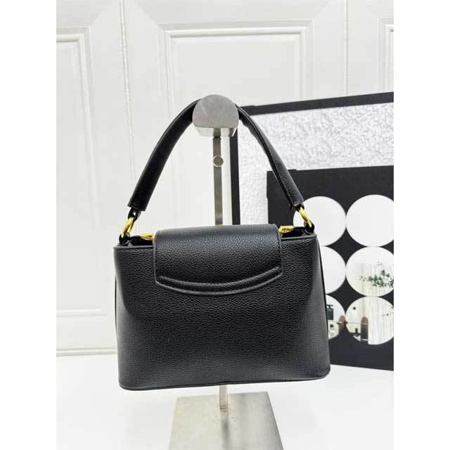 Metal Logo Fashion Leather Handbag