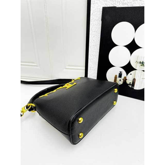 Metal Logo Fashion Leather Handbag