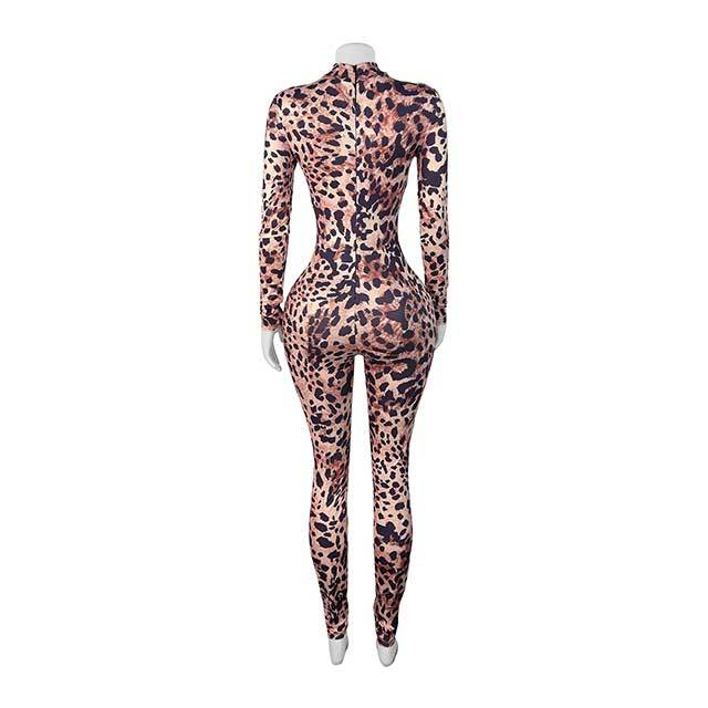 Leopard Printed Skinny Jumpsuit