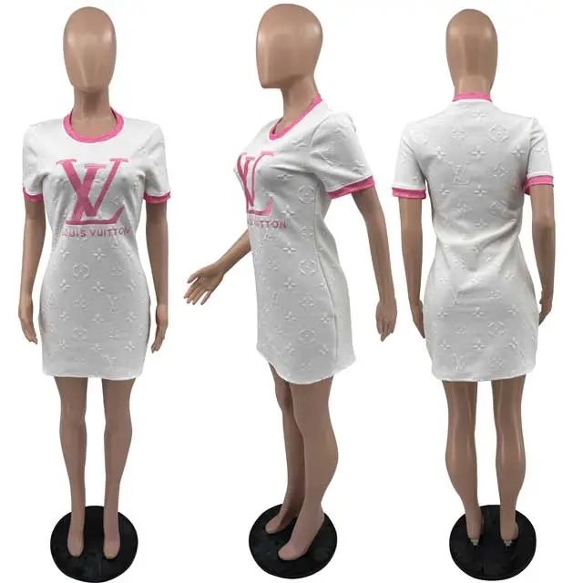 Embroidery Embossing Short Sleeve Bodycon Dress