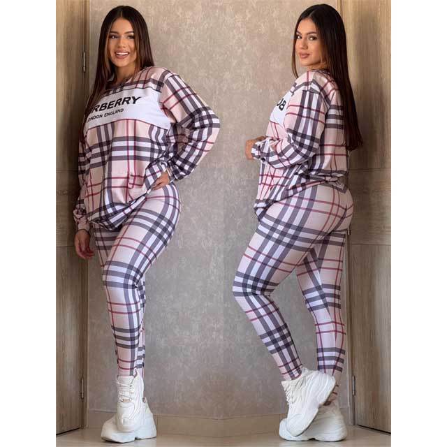 Printed Long Sleeve Casual Pants Suit
