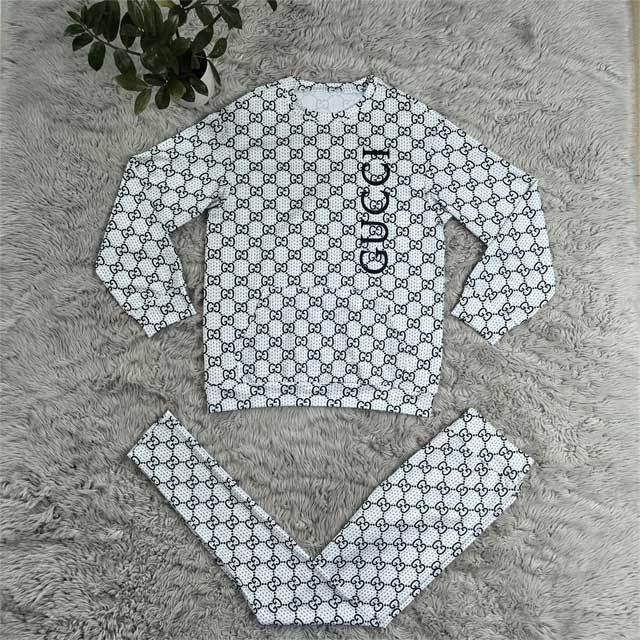 Printed Long Sleeve Casual Pants Suit
