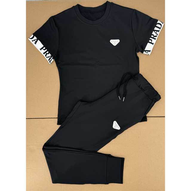 Fashion Logo Short Sleeve Casual Jogging Suit