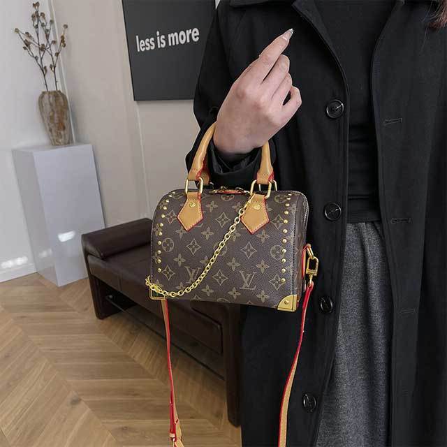 Leather Printed Fashion Crossbody Boston Bag