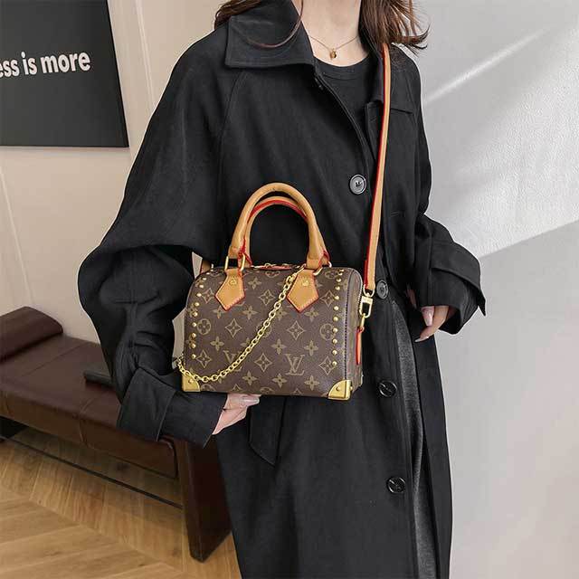 Leather Printed Fashion Crossbody Boston Bag