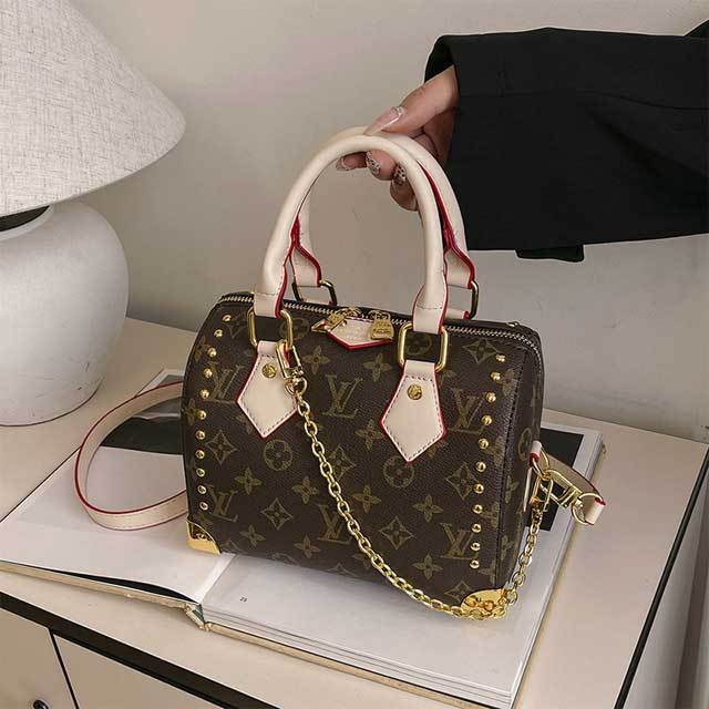 Leather Printed Fashion Crossbody Boston Bag