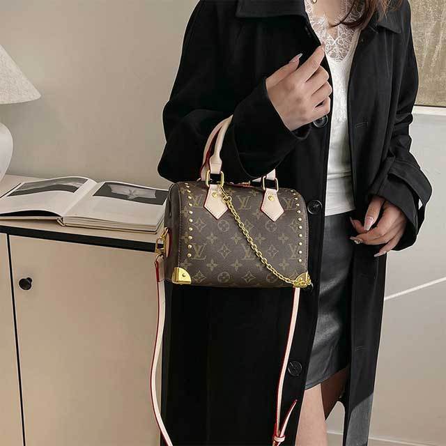 Leather Printed Fashion Crossbody Boston Bag