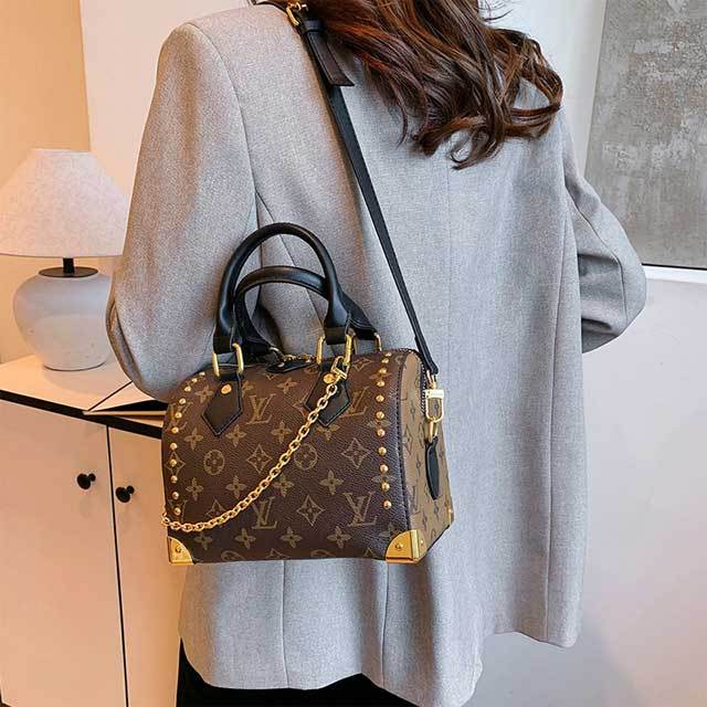 Leather Printed Fashion Crossbody Boston Bag