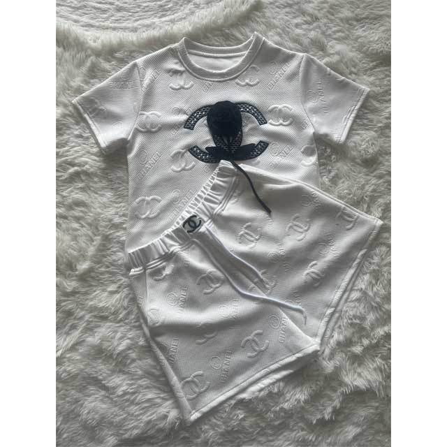Rose Embellished Embossing Short Set