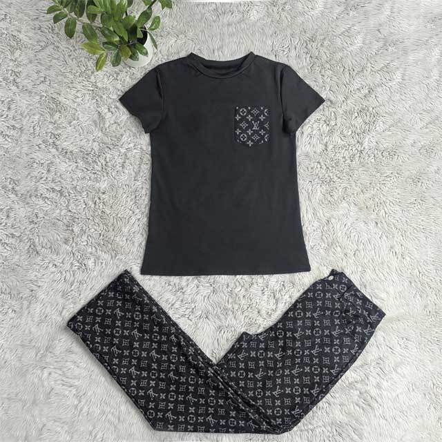 Short Sleeve Top Jacquard Jeans Set