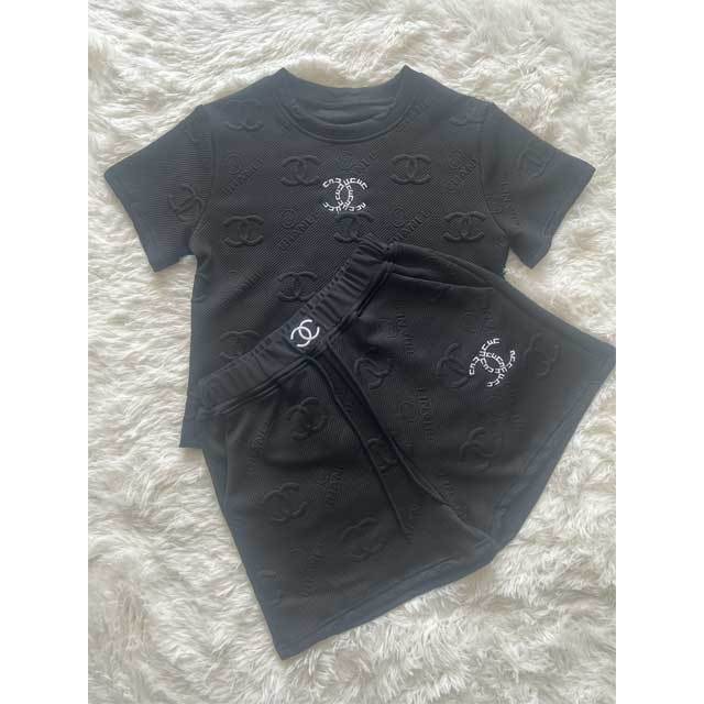 Fashion Embossing Casual Short Set
