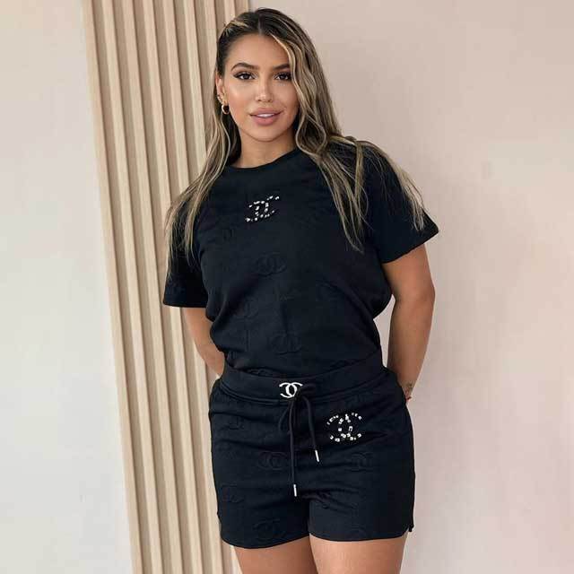Fashion Embossing Casual Short Set