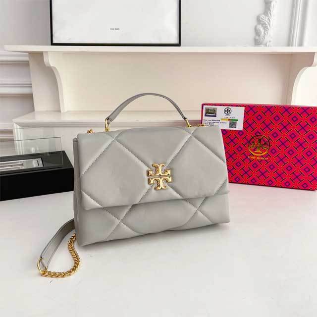 Metal Logo Leather Fashion Handbag