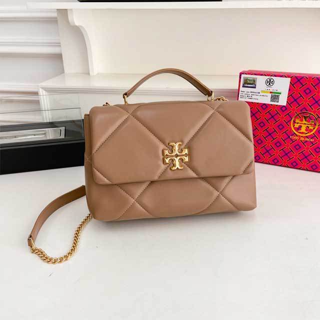 Metal Logo Leather Fashion Handbag