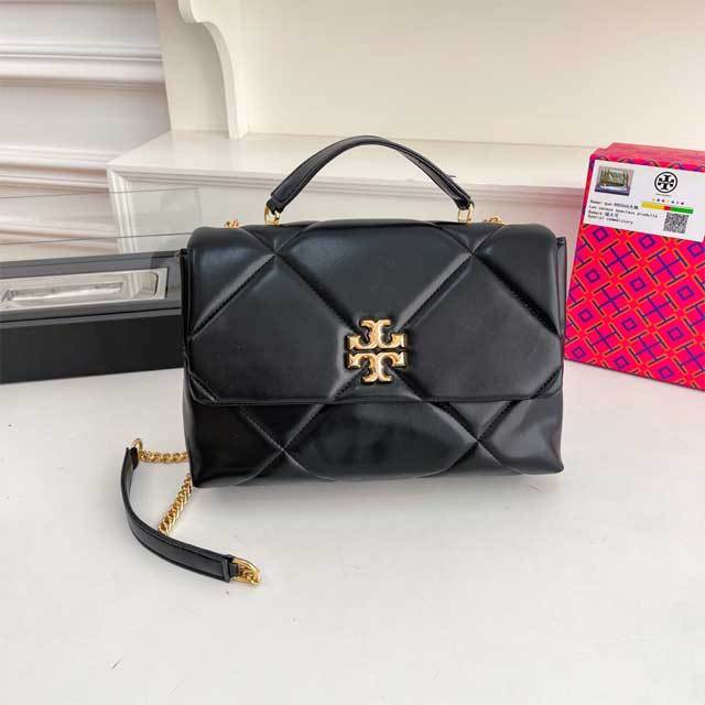 Metal Logo Leather Fashion Handbag
