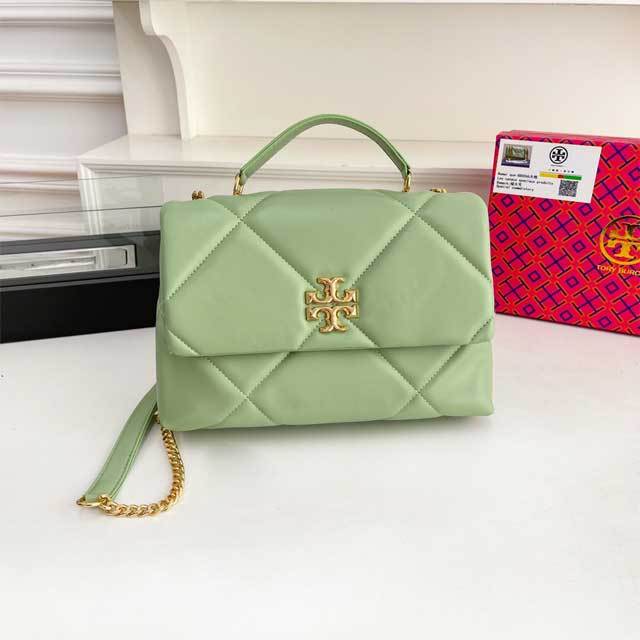 Metal Logo Leather Fashion Handbag
