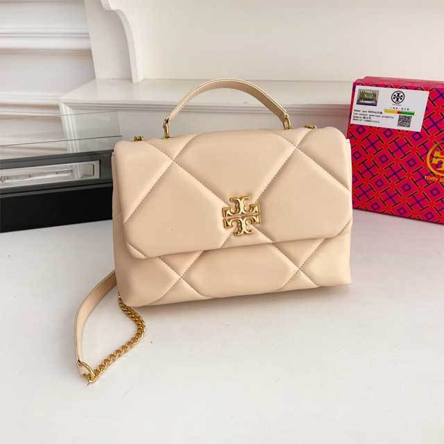 Metal Logo Leather Fashion Handbag