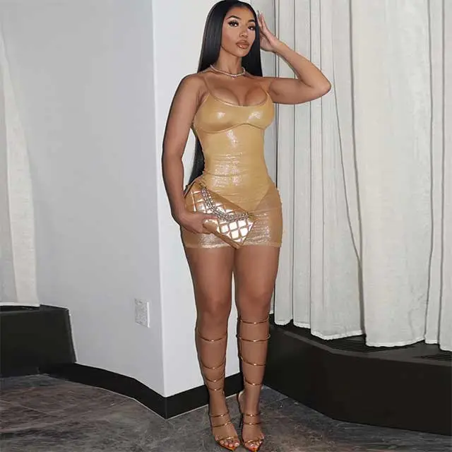 Night Out Partywear See Through Cami Mini Dress