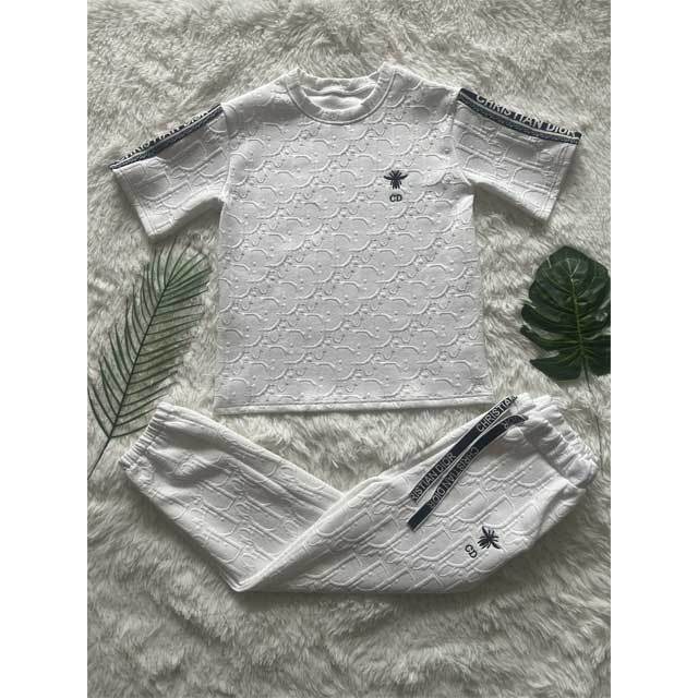 Embroidery Embossing Casual Pants Suit