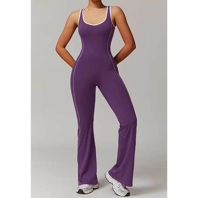 High Elastic Hollow Out Sportwear Bell Jumpsuit