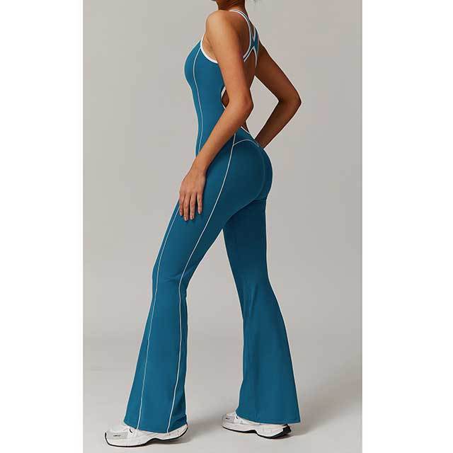 High Elastic Hollow Out Sportwear Bell Jumpsuit