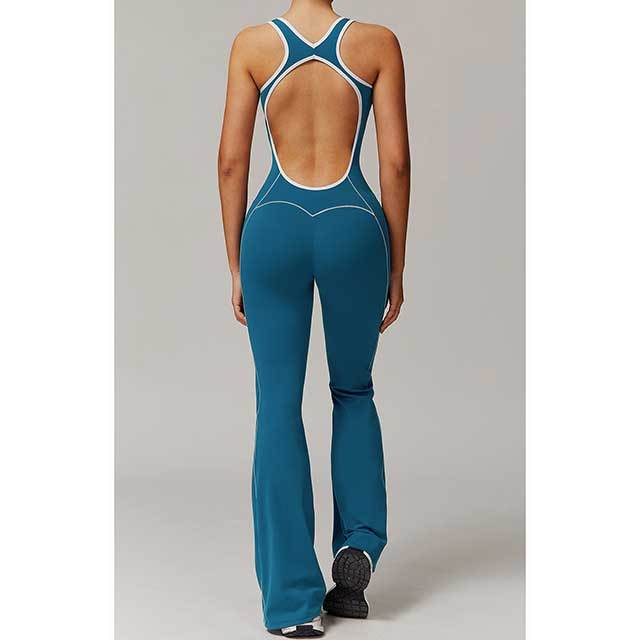 High Elastic Hollow Out Sportwear Bell Jumpsuit