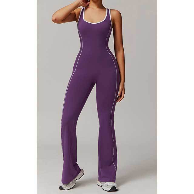 High Elastic Hollow Out Sportwear Bell Jumpsuit
