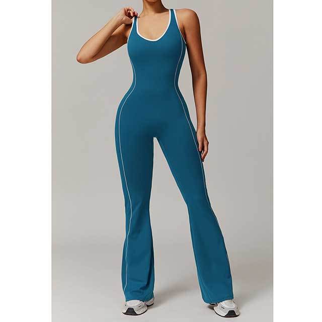 High Elastic Hollow Out Sportwear Bell Jumpsuit