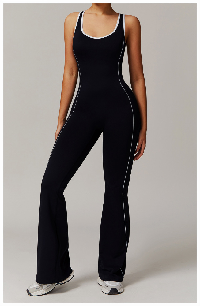 High Elastic Hollow Out Sportwear Bell Jumpsuit