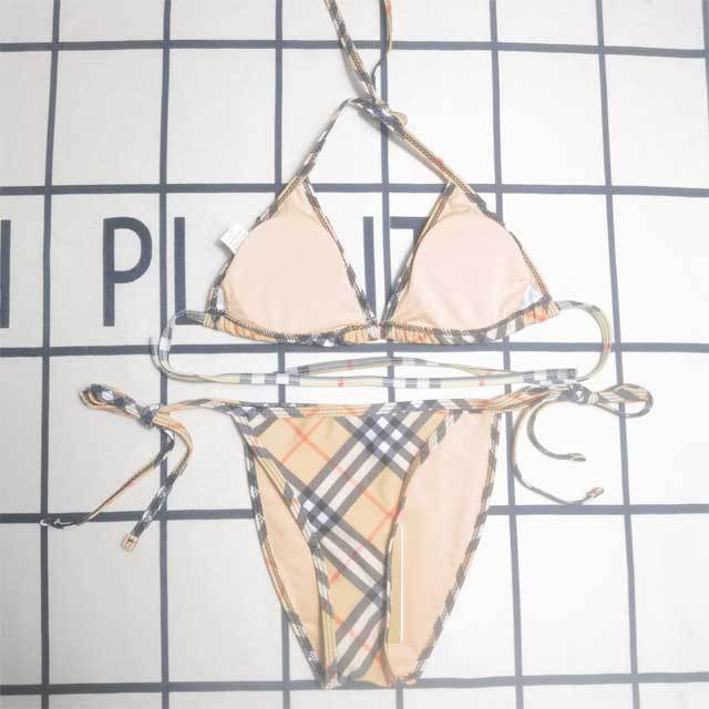 Plaid Print Strappy Bikini Set